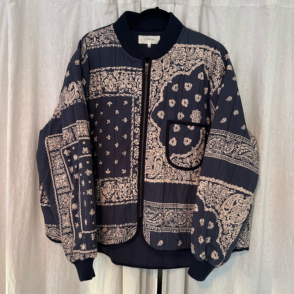 THE GREAT. Quilted Bandana Jacket size 3